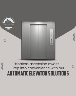 Image of a modern automatic elevator with Aspire Elevators branding.