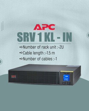 APC SRV 1KL-IN Uninterruptible Power Supply (UPS) unit with specifications
