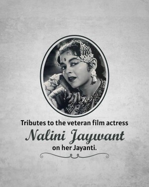 Black and white portrait of Nalini Jaywant, a veteran Indian film actress.