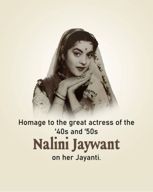 Portrait of Nalini Jaywant, a classic Indian actress from the 1940s and 50s