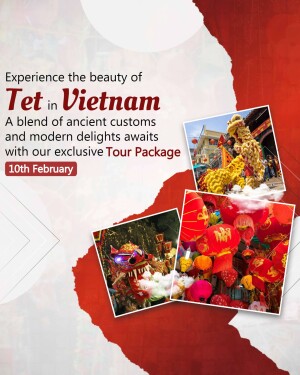Promotional image for a Tet (Vietnamese Lunar New Year) tour package.