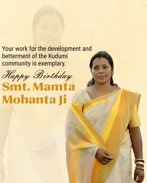 Image of Smt. Mamta Mohanta Ji with a birthday greeting.