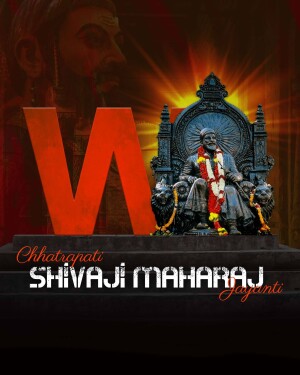 Image depicting Chhatrapati Shivaji Maharaj Jayanti with a statue and the letter 'W'