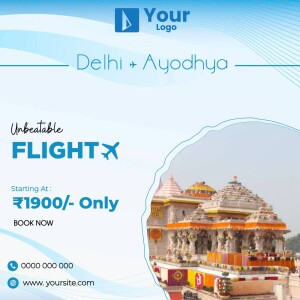 Promotional image for flights from Delhi to Ayodhya