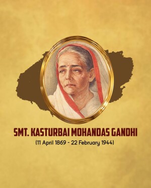 Portrait of Kasturbai Mohandas Gandhi, wife of Mahatma Gandhi