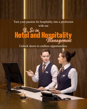 Two hospitality students working at a hotel reception desk