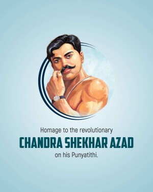 Portrait of Chandra Shekhar Azad, an Indian revolutionary