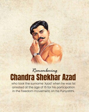 Portrait of Chandra Shekhar Azad, an Indian revolutionary
