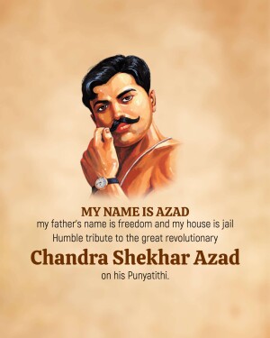 Portrait of Chandra Shekhar Azad, an Indian revolutionary