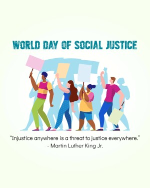 Illustration depicting a diverse group of people protesting for social justice.