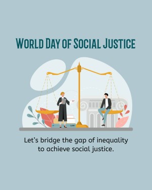Illustration depicting the scales of justice with a man and a woman on either side, representing social inequality.