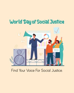 Illustration depicting people advocating for social justice with a megaphone and signs.