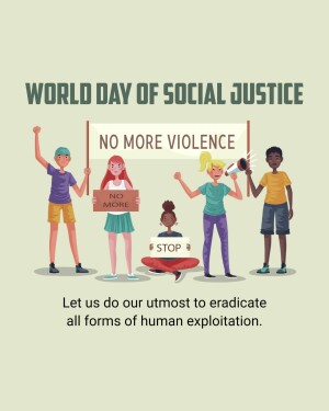 Illustration of diverse people protesting for social justice and against violence.