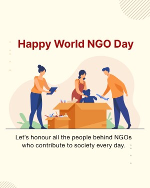 Illustration depicting people volunteering and supporting NGOs