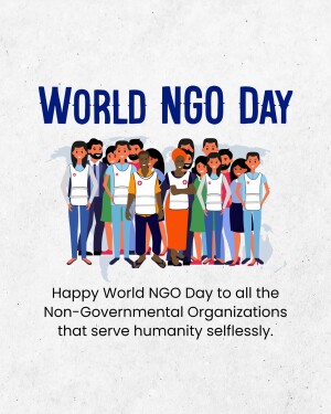 Illustration of diverse people representing Non-Governmental Organizations on World NGO Day
