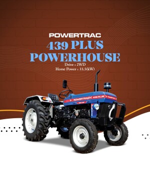 Blue Powertrac 439 Plus Tractor with 2WD