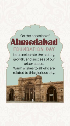 Ahmedabad Foundation Day celebration with Sidi Saiyyed Mosque in the background