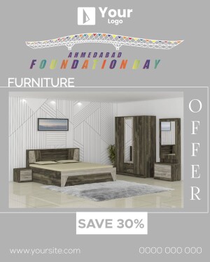 Furniture offer advertisement for Ahmedabad Foundation Day