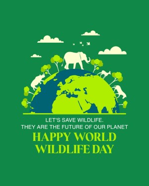 Illustration of animals on Earth for World Wildlife Day