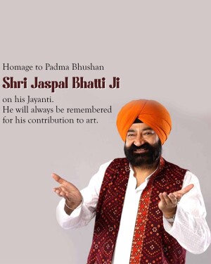Portrait of Shri Jaspal Bhatti, a renowned Indian comedian and satirist.