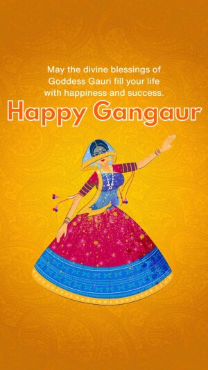 Illustration of Goddess Gauri for Gangaur festival