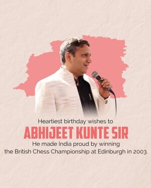 Portrait of Abhijeet Kunte with birthday wishes