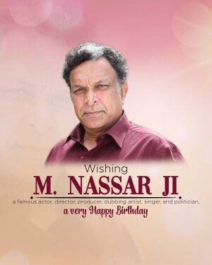 Portrait of M. Nassar Ji with birthday wishes