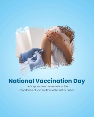 A person receiving a vaccination with a healthcare worker administering the shot, promoting National Vaccination Day.