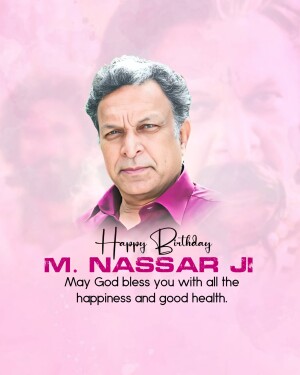 Portrait of M. Nassar with birthday wishes