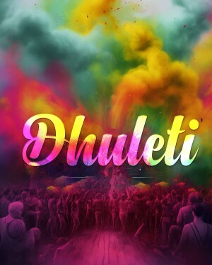 Colorful powder and celebration of Dhuleti festival