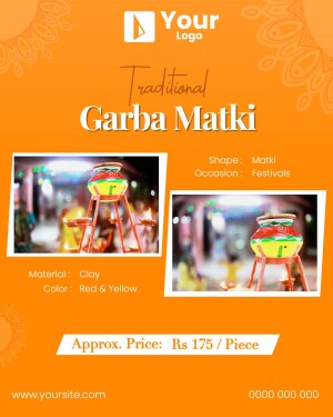 Image of a Traditional Garba Matki with price and details
