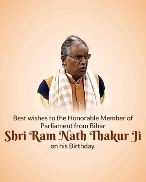 Portrait of Shri Ram Nath Thakur with birthday wishes