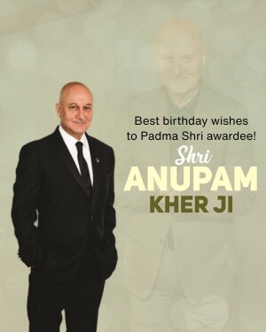 Image of Anupam Kher with birthday greetings