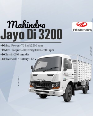 White Mahindra Jayo Di 3200 truck with specifications