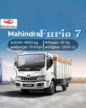 White Mahindra Furio 7 commercial truck with specifications