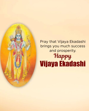 Image depicting Lord Vishnu with text wishing 'Happy Vijaya Ekadashi'