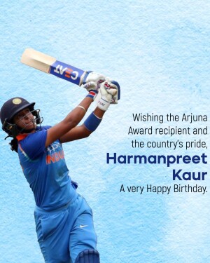 Harmanpreet Kaur celebrating her birthday with a cricket shot