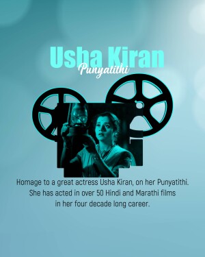 Poster commemorating Usha Kiran on her Punyathithi (death anniversary)