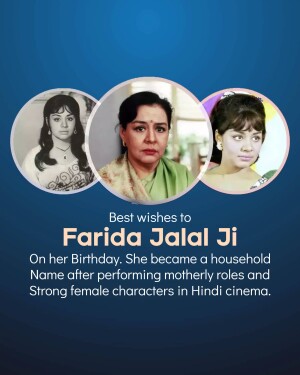 Collage of Farida Jalal through the years