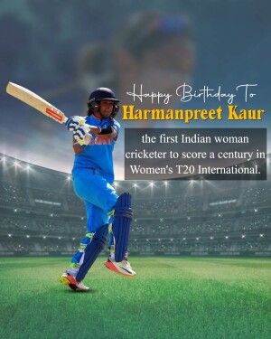 Harmanpreet Kaur celebrating her birthday with a cricket shot