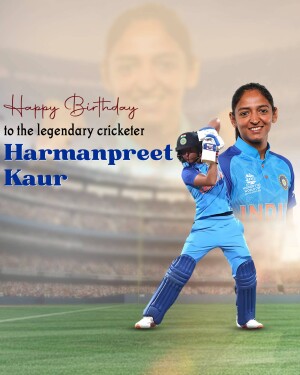 Harmanpreet Kaur celebrating her birthday with a cricket shot