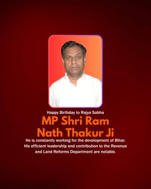 Portrait of Nath Thakur Ji with birthday greetings