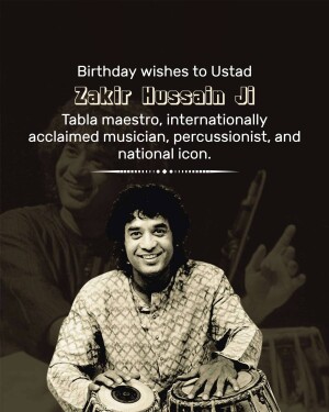 Portrait of Zakir Hussain, Tabla Maestro