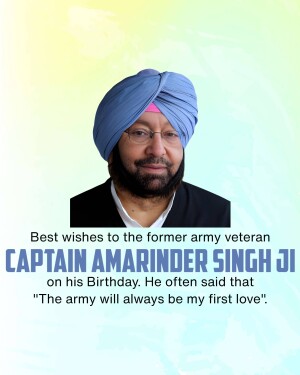 Portrait of Captain Amarinder Singh, former army veteran and politician.