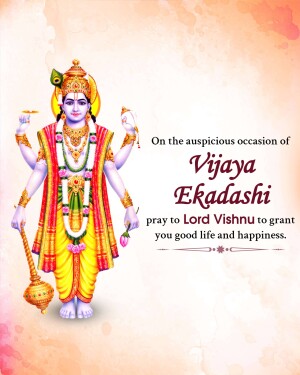 Image of Lord Vishnu with text 'Vijaya Ekadashi'