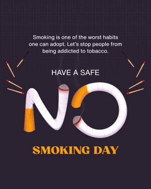 Image depicting a cigarette formed into the word 'NO' with matchsticks, promoting No Smoking Day.