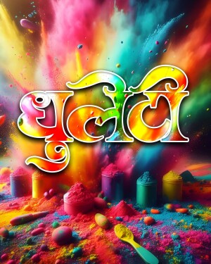 Colorful Holi festival background with text and powder