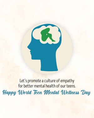 Illustration of a head in profile with a brain and a figure inside, promoting empathy for teen mental health.