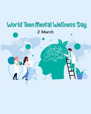 Illustration for World Teen Mental Wellness Day featuring doctors and a brain outline.