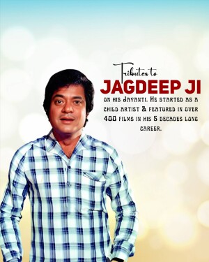 Portrait of Jagdeep Ji, a veteran Indian actor and comedian.